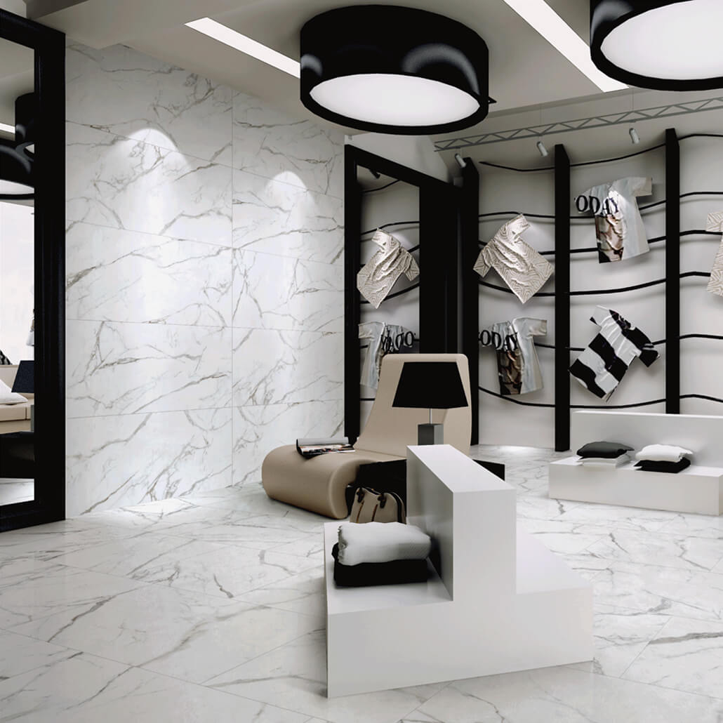 Marble Wall Floor Bathroom Tile, Thin Porcelain Floor Tile