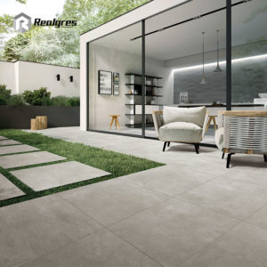 2cm Outdoor Grey Cement Tile For Outside Patios