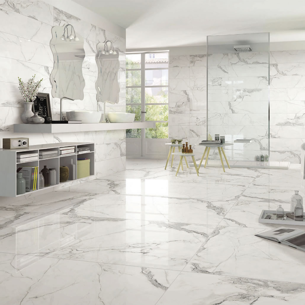 White Marble Flooring Tiles - Image to u