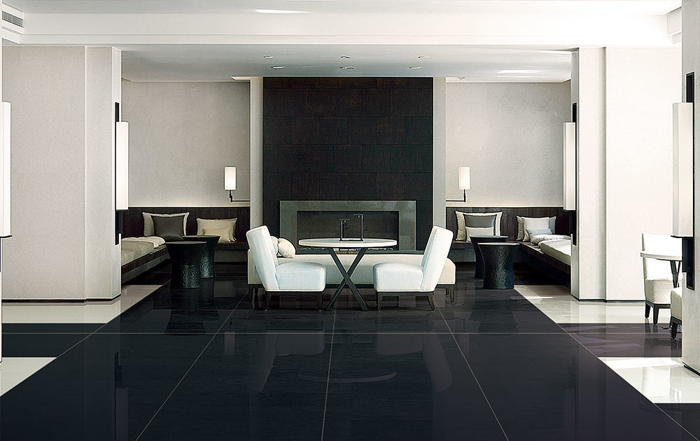 900x1800mm Extra Large Black Ceramic Floor Tiles