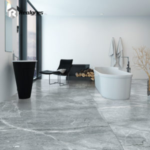 Grey Polished Stone Porcelain Floor Tile