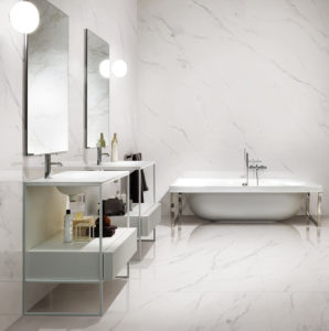 big tile in small bathroom