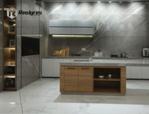 Large Format Gray Marble Porcelain Slab Tile