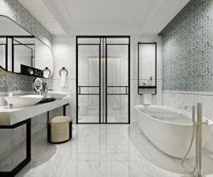 glossy bathroom porcelain tile