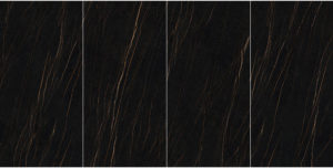 Black Gold Marble Polished Porcelain Tiles 160X320cm