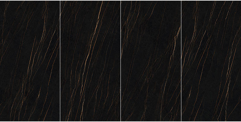 Black Gold Marble Polished Porcelain Tiles 160X320cm