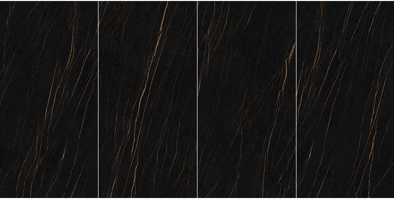 Black Gold Marble Polished Porcelain Tiles 160X320cm