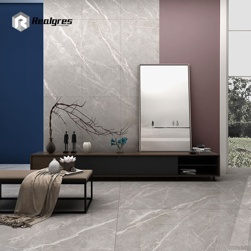 Grey Marble Porcelain Floor Tile Bathroom 60x120