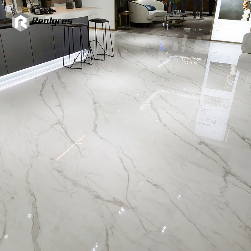 White Glossy Modern Porcelain Floor Tile 60x120