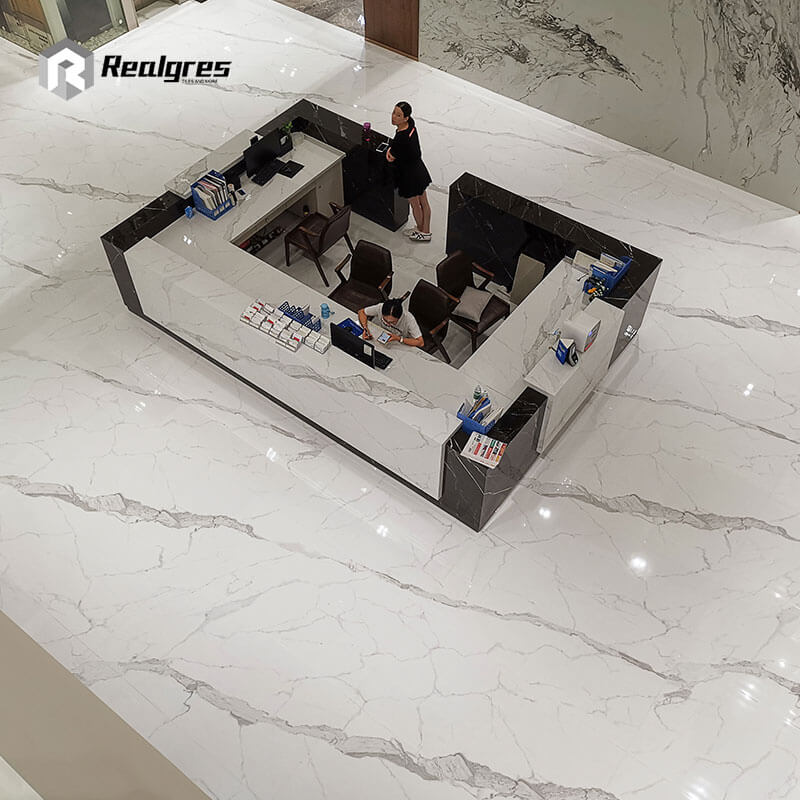 white floor tile for hotel lobby
