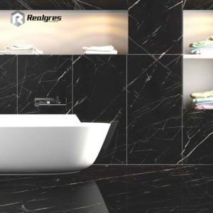 Black Marble Stone Look Porcelain Tile