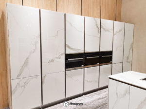 white large tile for kitchen cabinet