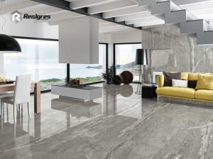grey glossy extra large porcelain tile