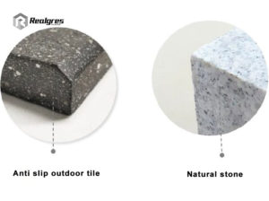 anti slip outdoor tile VS natural stone
