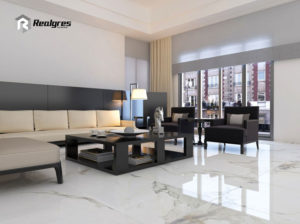 white glossy large marble porcelain floor tile