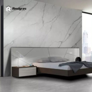 White Carrara Large Format Porcelain Tile for Bedroom