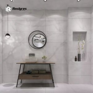 White Carrara Large Format Porcelain Tile for Bathroom