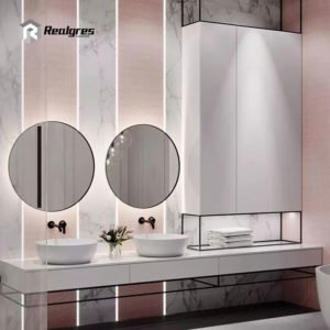 White Large Format Porcelain Tile for Bathroom