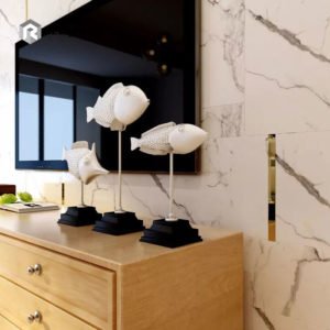 Large White Porcelain Tile Wall