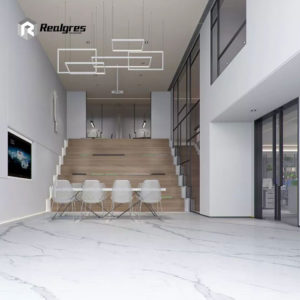 White Carrara Large Format Porcelain Floor Tile