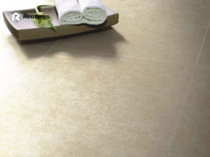 Beige Concrete Long Thin Tile Bathroom