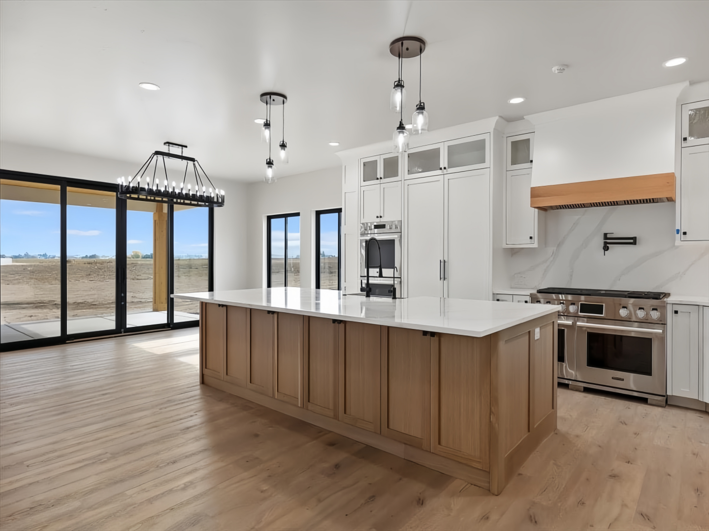 Modern Warm Wood & White Custom Millwork Solution: Villa Project in Canada